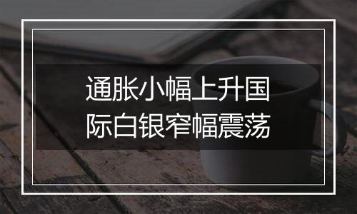通胀小幅上升国际白银窄幅震荡