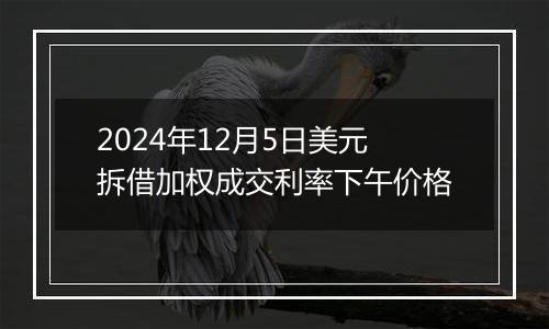 2024年12月5日美元拆借加权成交利率下午价格