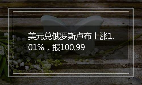 美元兑俄罗斯卢布上涨1.01%，报100.99