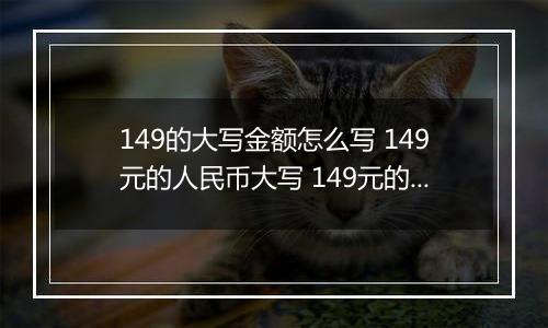 149的大写金额怎么写 149元的人民币大写 149元的数字大写