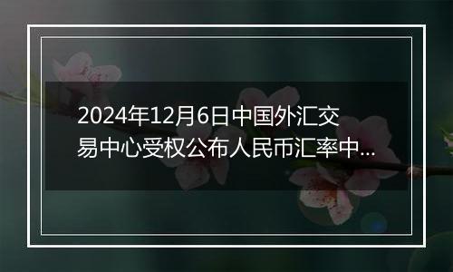 2024年12月6日中国外汇交易中心受权公布人民币汇率中间价公告