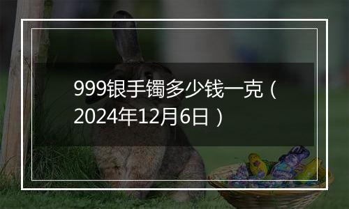999银手镯多少钱一克(2024年12月6日)