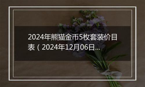 2024年熊猫金币5枚套装价目表（2024年12月06日）