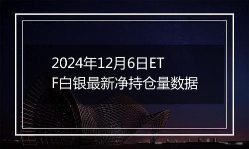 2024年12月6日ETF白银最新净持仓量数据