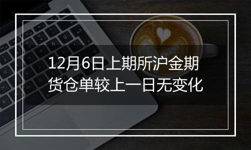 12月6日上期所沪金期货仓单较上一日无变化