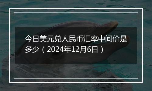 今日美元兑人民币汇率中间价是多少(2024年12月6日)