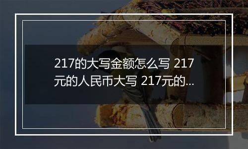 217的大写金额怎么写 217元的人民币大写 217元的数字大写