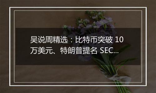 吴说周精选:比特币突破 10 万美元、特朗普提名 SEC 主席与加密货币负责人、鲍威尔称比特币是黄金的竞争对手与新闻 Top10