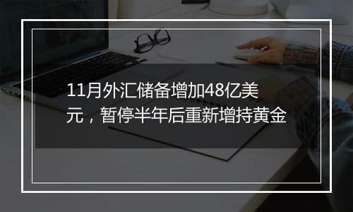 11月外汇储备增加48亿美元,暂停半年后重新增持黄金