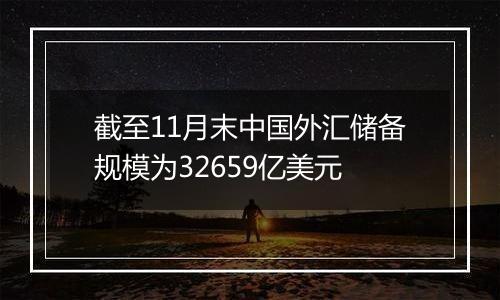 截至11月末中国外汇储备规模为32659亿美元