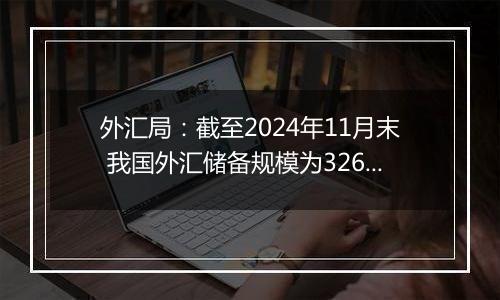 外汇局:截至2024年11月末 我国外汇储备规模为32659亿美元