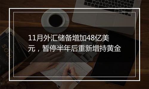 11月外汇储备增加48亿美元,暂停半年后重新增持黄金