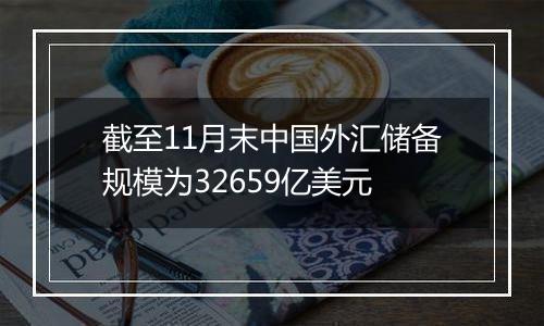 截至11月末中国外汇储备规模为32659亿美元