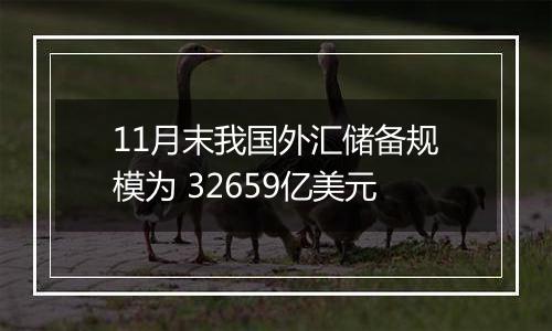 11月末我国外汇储备规模为 32659亿美元
