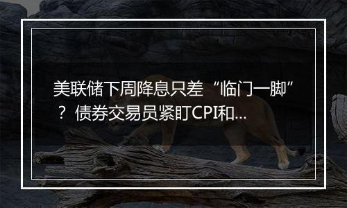 美联储下周降息只差“临门一脚”? 债券交易员紧盯CPI和PPI数据