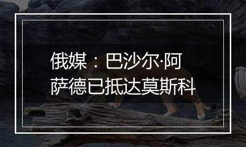 俄媒:巴沙尔·阿萨德已抵达莫斯科