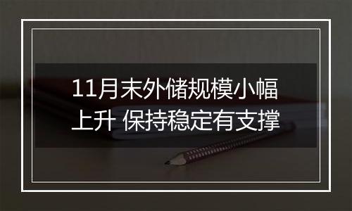 11月末外储规模小幅上升 保持稳定有支撑