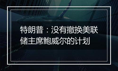 特朗普:没有撤换美联储主席鲍威尔的计划