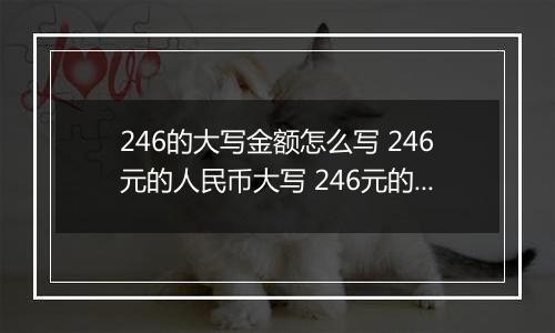 246的大写金额怎么写 246元的人民币大写 246元的数字大写