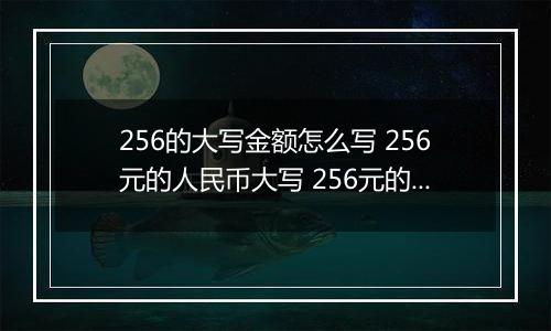 256的大写金额怎么写 256元的人民币大写 256元的数字大写