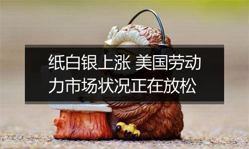 纸白银上涨 美国劳动力市场状况正在放松