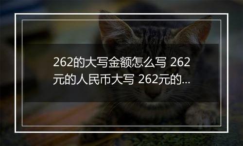 262的大写金额怎么写 262元的人民币大写 262元的数字大写