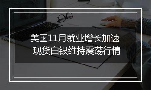 美国11月就业增长加速 现货白银维持震荡行情