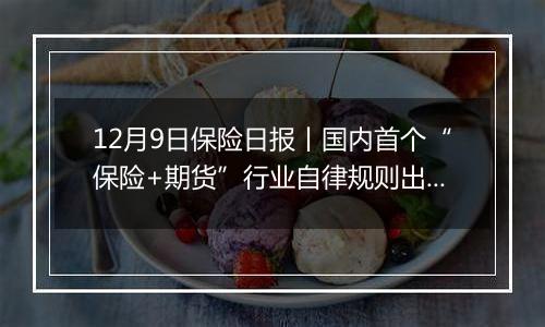 12月9日保险日报丨国内首个“保险+期货”行业自律规则出炉,财险行业未来五年目标清晰明确!