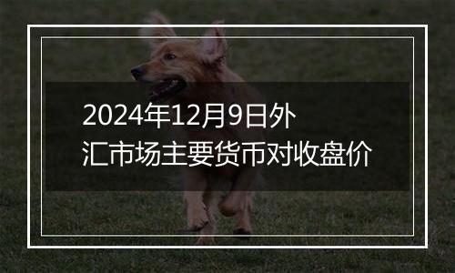 2024年12月9日外汇市场主要货币对收盘价