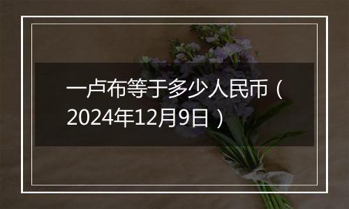 一卢布等于多少人民币(2024年12月9日)