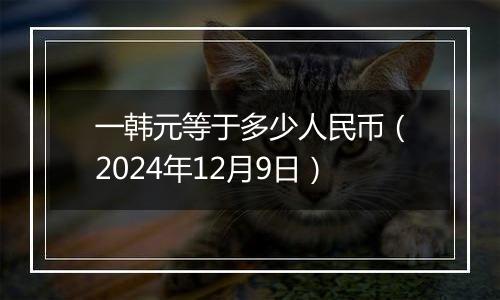 一韩元等于多少人民币(2024年12月9日)