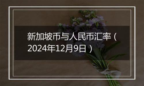 新加坡币与人民币汇率(2024年12月9日)