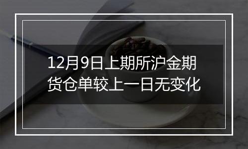 12月9日上期所沪金期货仓单较上一日无变化