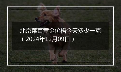 北京菜百黄金价格今天多少一克（2024年12月09日）