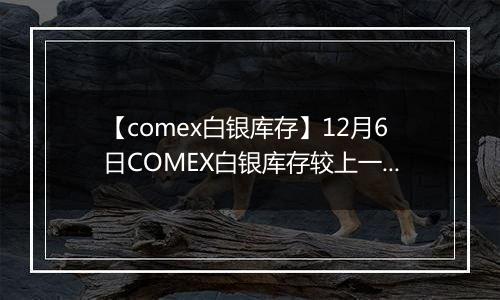 【comex白银库存】12月6日COMEX白银库存较上一日增持3.61吨