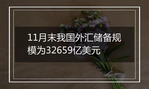 11月末我国外汇储备规模为32659亿美元