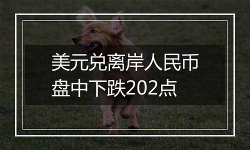 美元兑离岸人民币盘中下跌202点