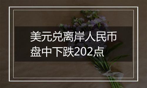美元兑离岸人民币盘中下跌202点