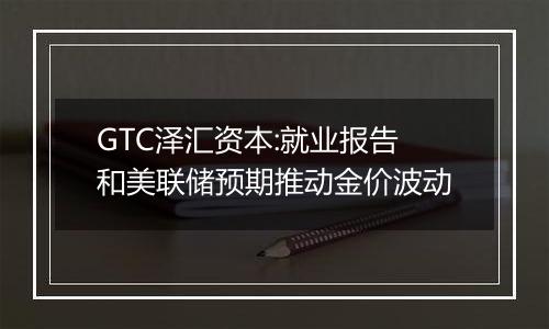 GTC泽汇资本:就业报告和美联储预期推动金价波动