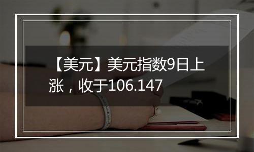 【美元】美元指数9日上涨,收于106.147