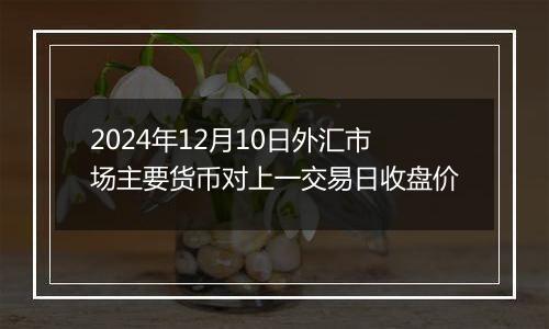 2024年12月10日外汇市场主要货币对上一交易日收盘价