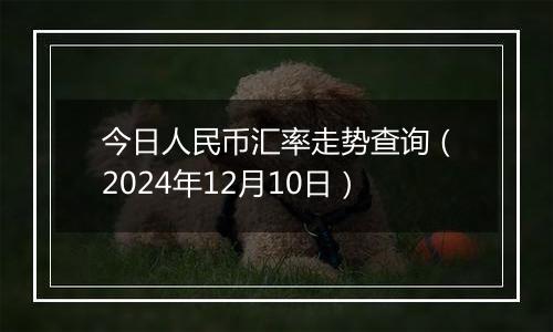 今日人民币汇率走势查询(2024年12月10日)