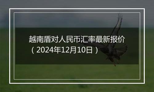 越南盾对人民币汇率最新报价(2024年12月10日)
