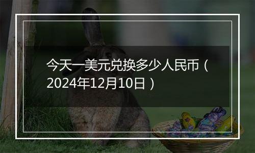 今天一美元兑换多少人民币(2024年12月10日)