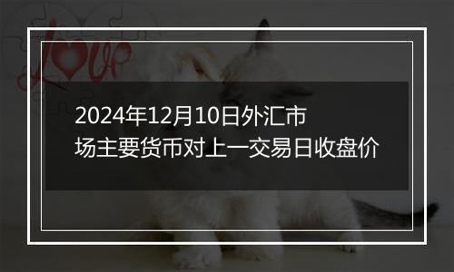 2024年12月10日外汇市场主要货币对上一交易日收盘价