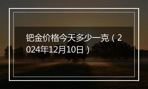 钯金价格今天多少一克(2024年12月10日)
