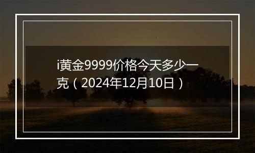 i黄金9999价格今天多少一克(2024年12月10日)