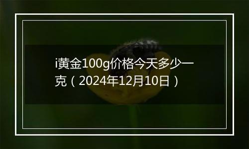 i黄金100g价格今天多少一克（2024年12月10日）