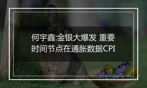 何宇鑫:金银大爆发 重要时间节点在通胀数据CPI