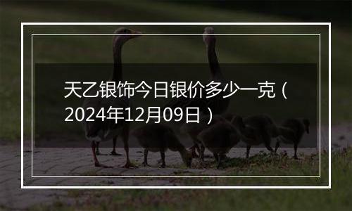 天乙银饰今日银价多少一克(2024年12月09日)